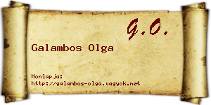 Galambos Olga névjegykártya