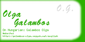 olga galambos business card